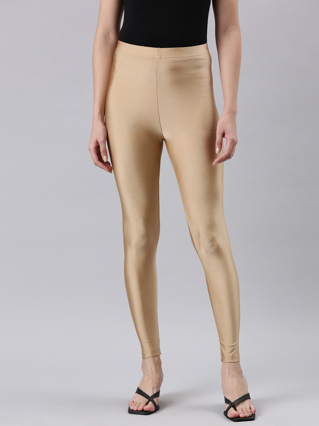 Metallic Leggings Stretchy Pants Neon Fluro Shiny Glossy Dress Up Dance  Party | eBay