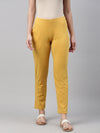 Golden Yellow Cotton Stretch Kurti Pants