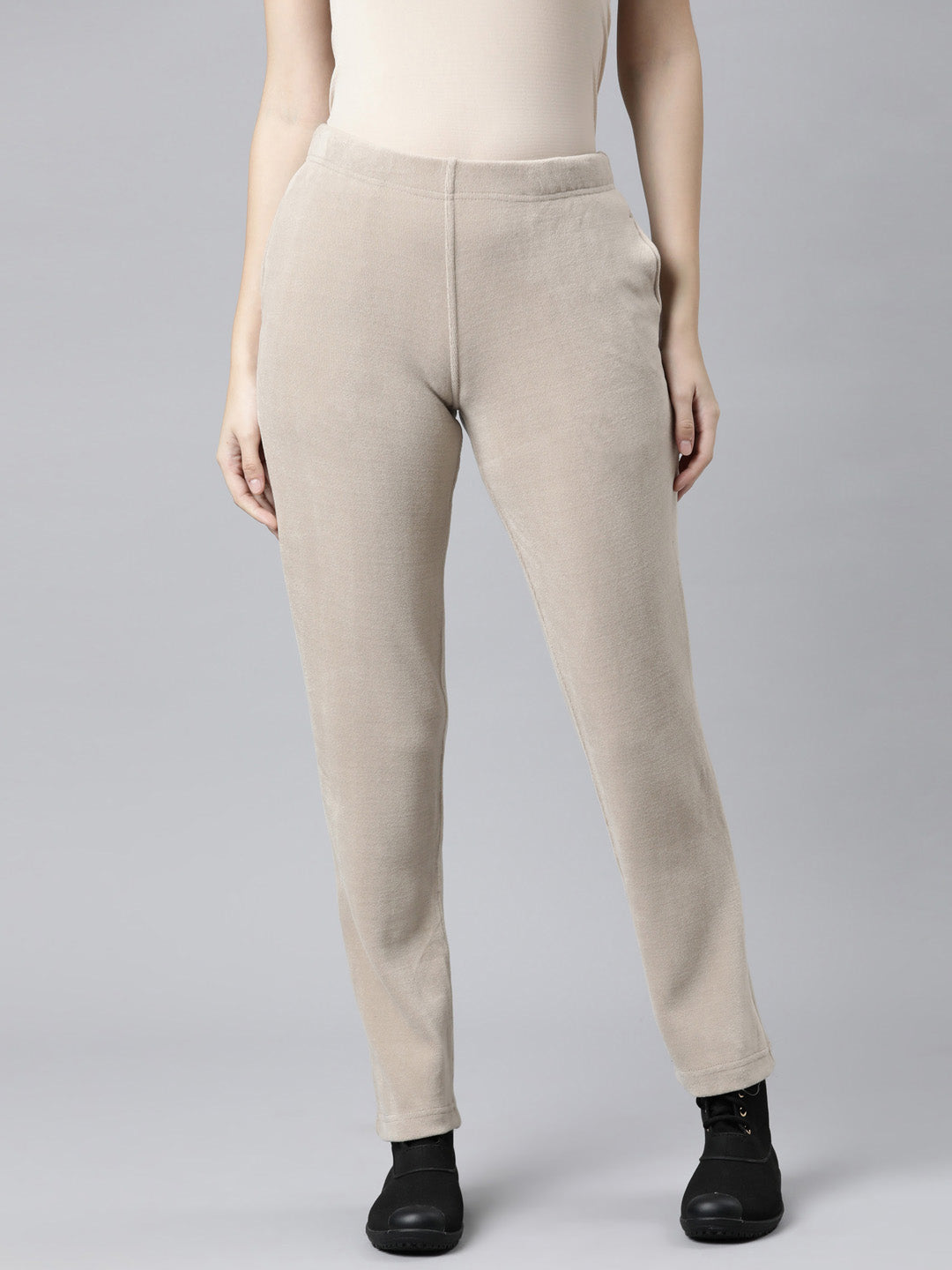Women Ebony Grey Cotton Stretch Pants