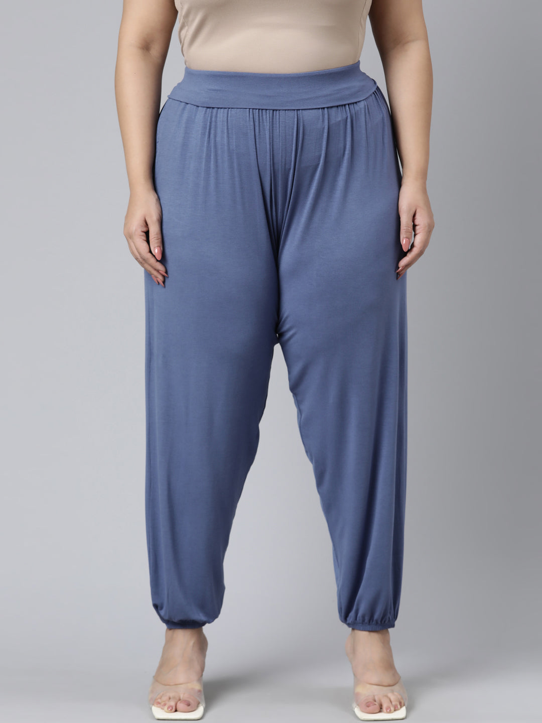Ladies Blue Printed Rayon Harem Pants, Waist Size: 28.0 at Rs 250