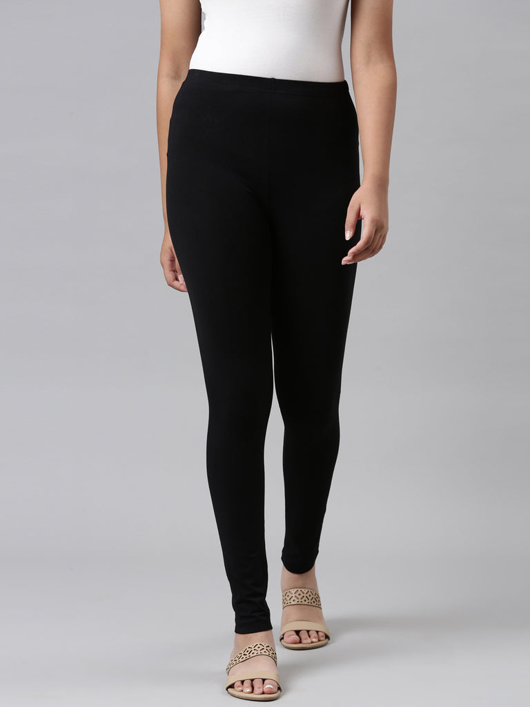 Buy CO COLORS Women Black Solid Ankle Length Leggings Online at Best Prices  in India - JioMart.