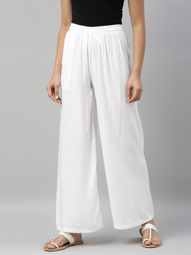 First Resort by Ramola Bachchan Bottoms Pants and Trousers  Buy First  Resort by Ramola Bachchan White Wide Leg Pleated Palazzo Online  Nykaa  Fashion