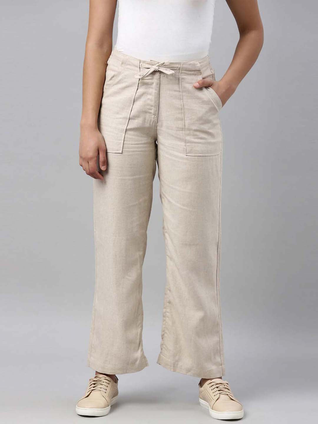 Buy Cream Pants for Women by GO COLORS Online  Ajiocom