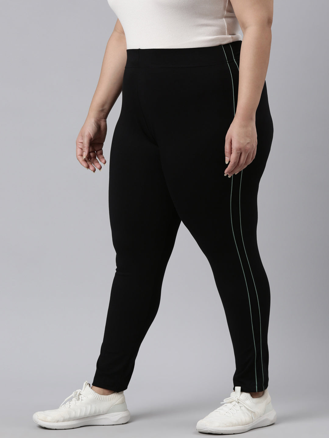 Women’s Side Check Leggings – Stretchy, Comfortable, Perfect For Casual Wear Or Light Exercise