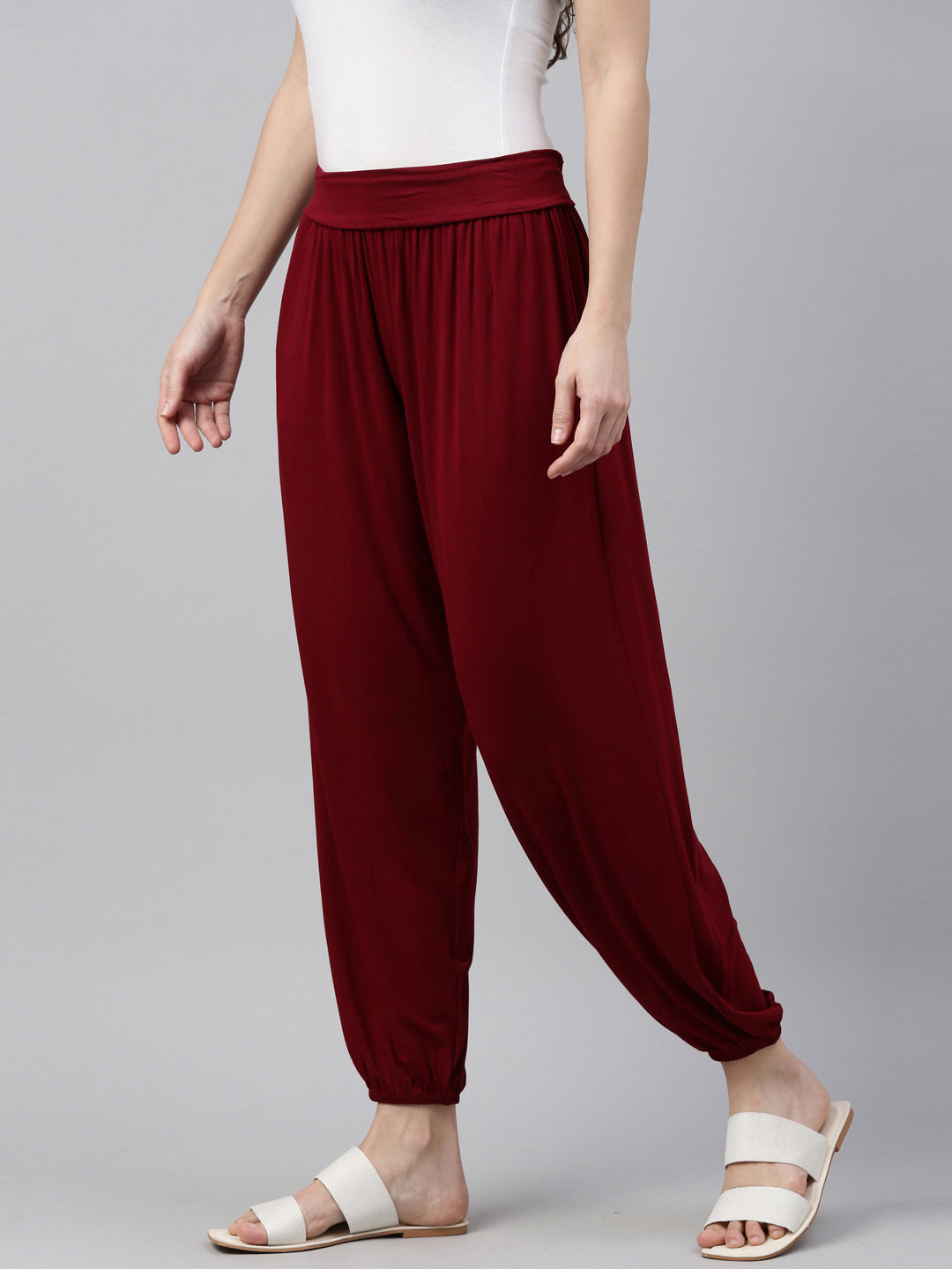 Cotton Brown 2 In 1 Harem Pants