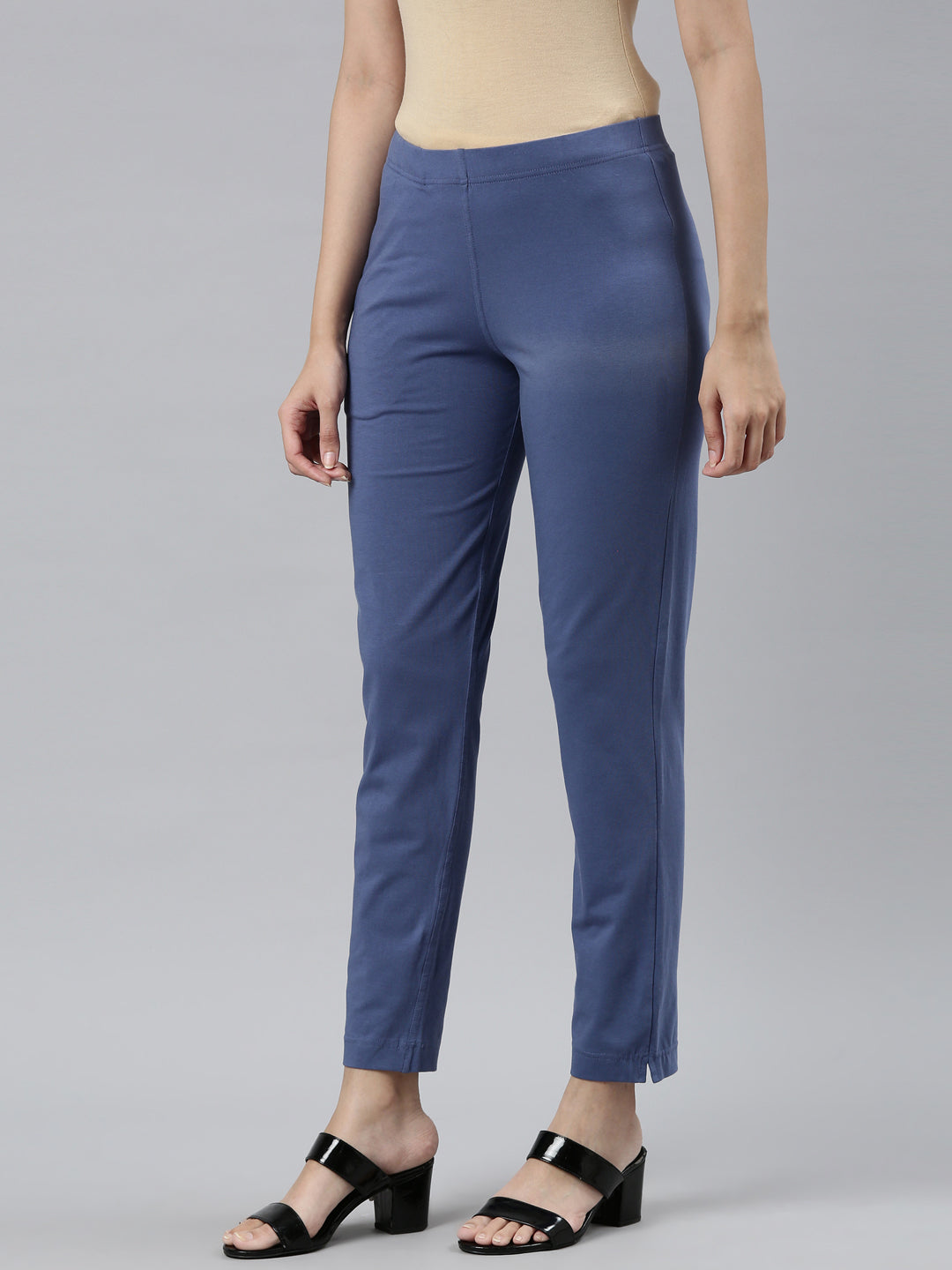 Elleven Trousers and Pants  Buy Elleven Blue Ankle Length Jersy Pants  Online  Nykaa Fashion