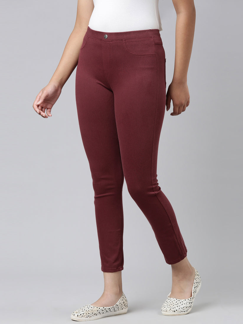 Maroon Smart Fit Jeggings main image 1
