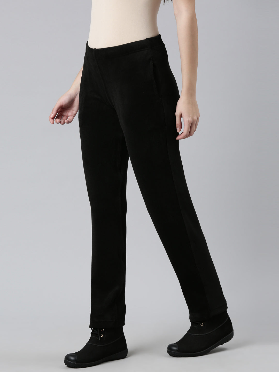 Black Velour Ultra Warm Pants S