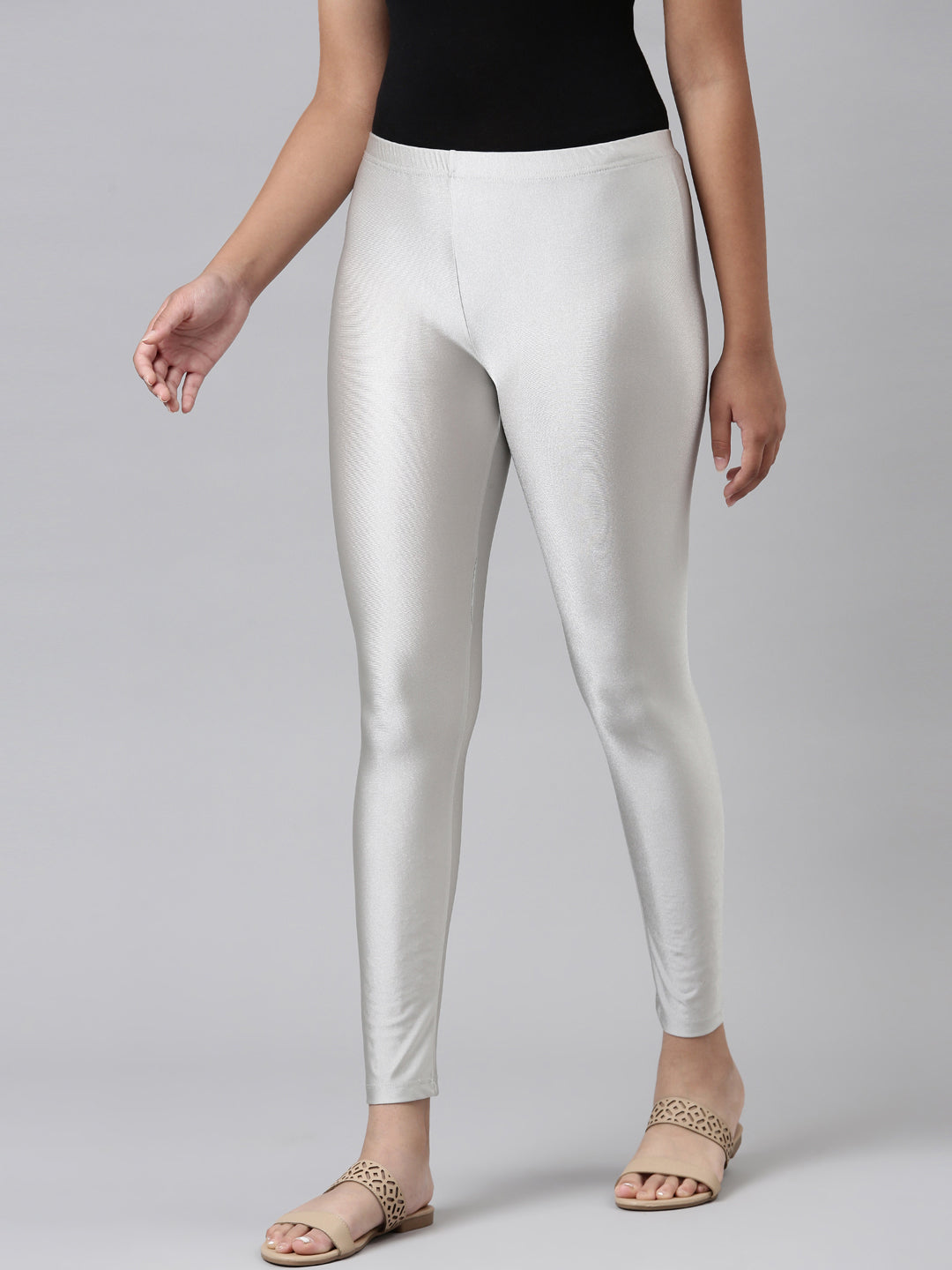 Buy online Silver Nylon Leggings from Capris & Leggings for Women by Clora  Creation for ₹579 at 42% off