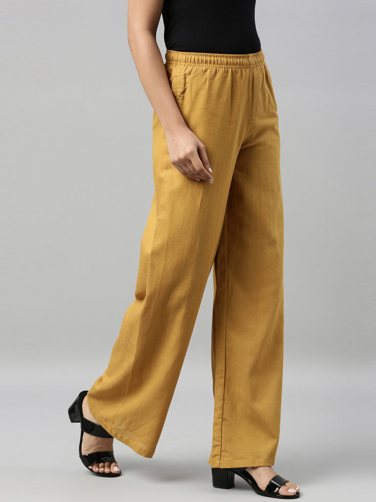Buy Mustard Cotton Palazzo Pants () for INR749.50