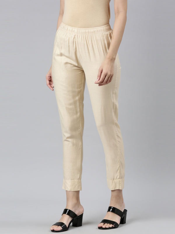 Comfort fit cotton pants - Copper Gold Silk main image 0