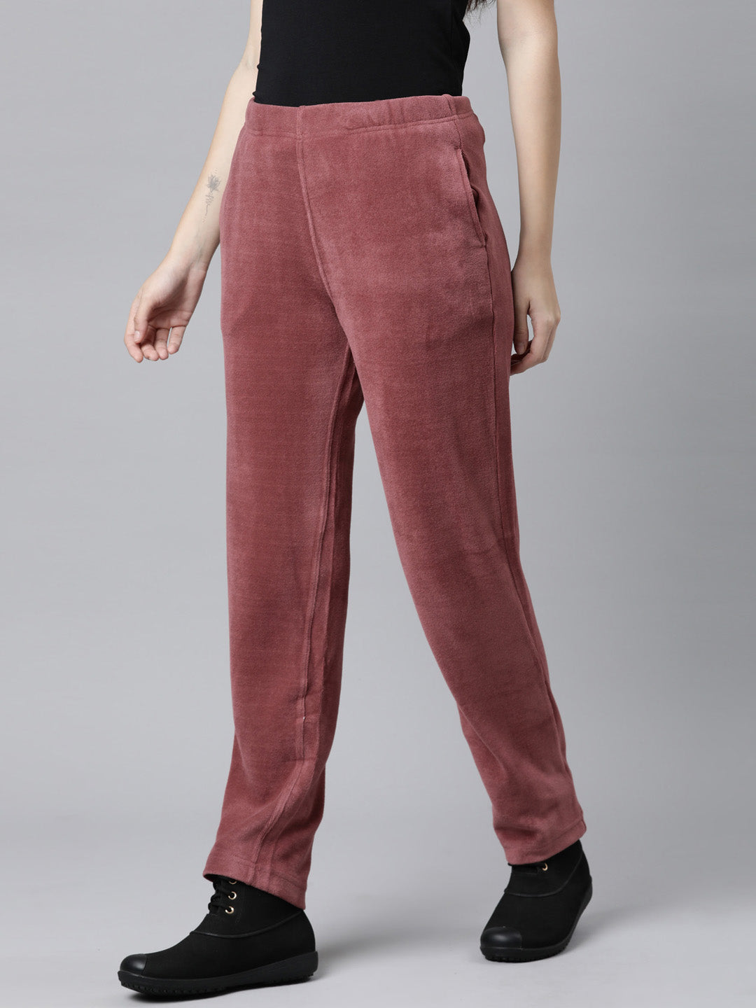 Buy Go Colors Women Solid Beige Formal Trousers online