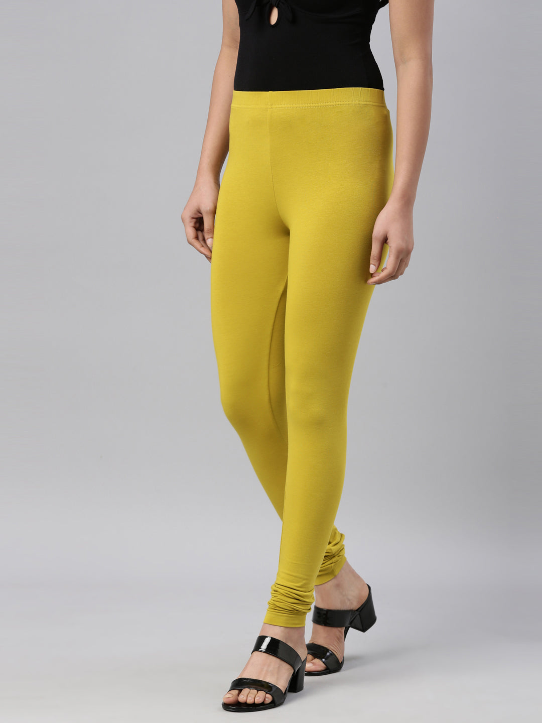 Parrot Green Churidar Leggings Frenchtrendz Buy Frenchtrendz