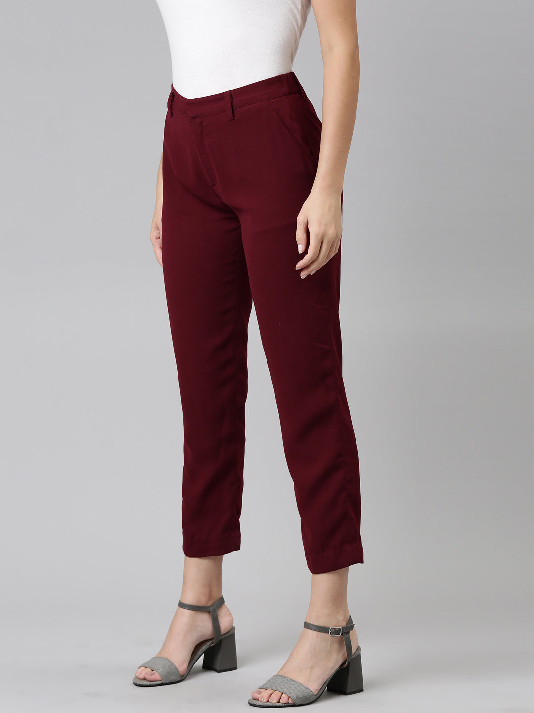 Buy GO COLORS Womens Regular Fit Polyester Formal Trouser  8905344025943Dark NavyS at Amazonin