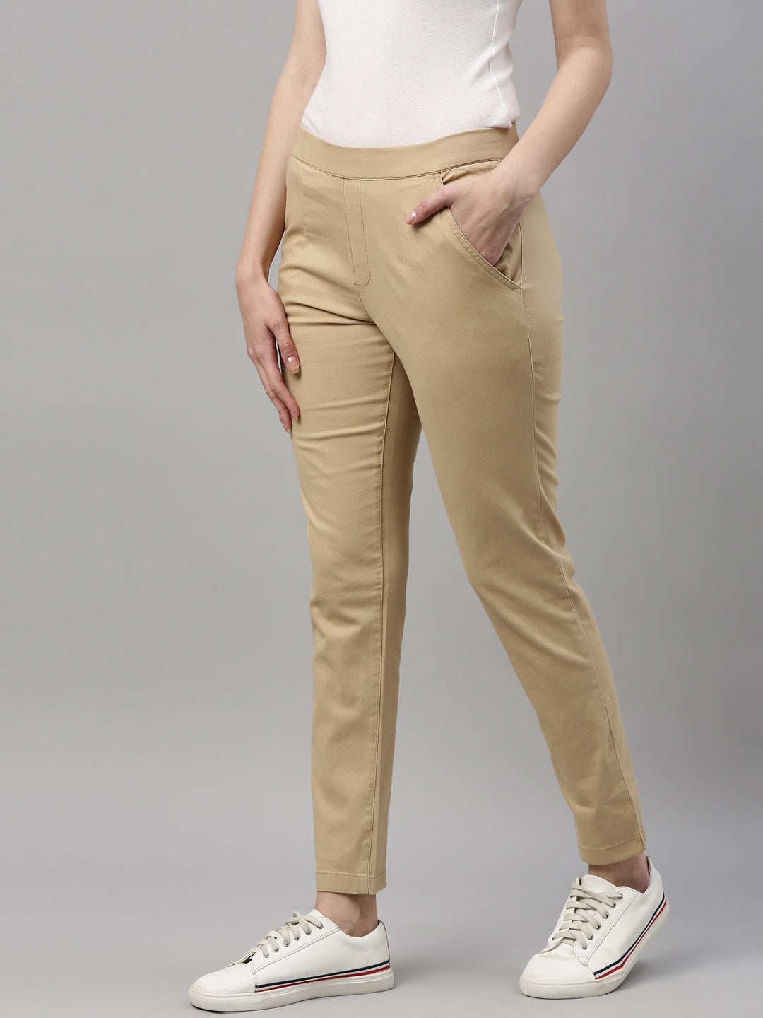 Embrace High Ankle Jeans  Beige  Ladies  HM IN