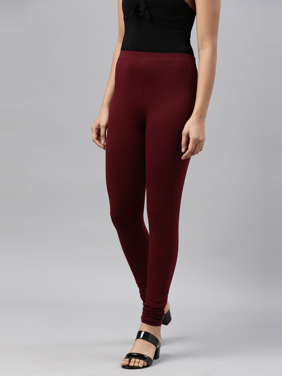 GO COLORS Women Solid Cotton Leggings (Size - S, Ebony Grey) in Bangalore  at best price by Rocky Fashions - Justdial