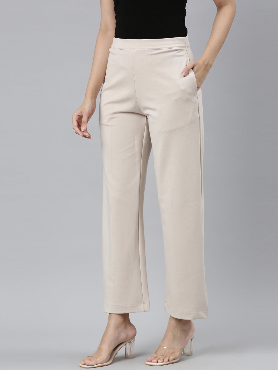 Buy Go Colors Women White Linen Pants (S) Online at Best Prices in India -  JioMart.