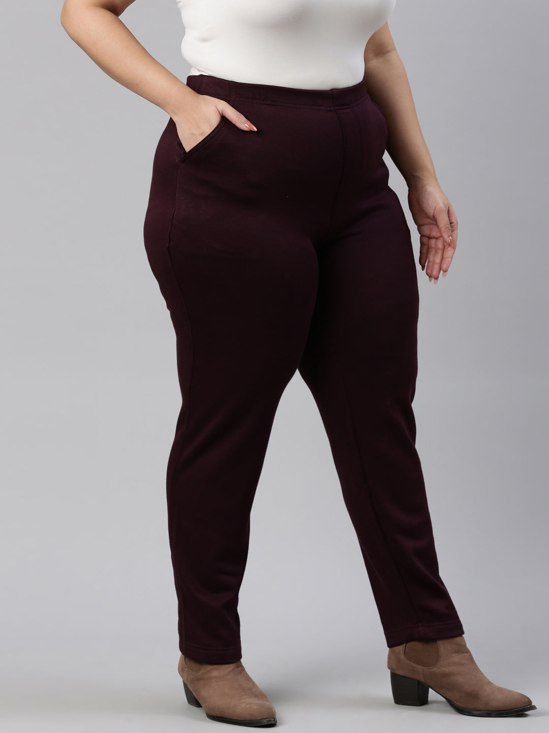 Maroon Velour Ultra Warm Pants