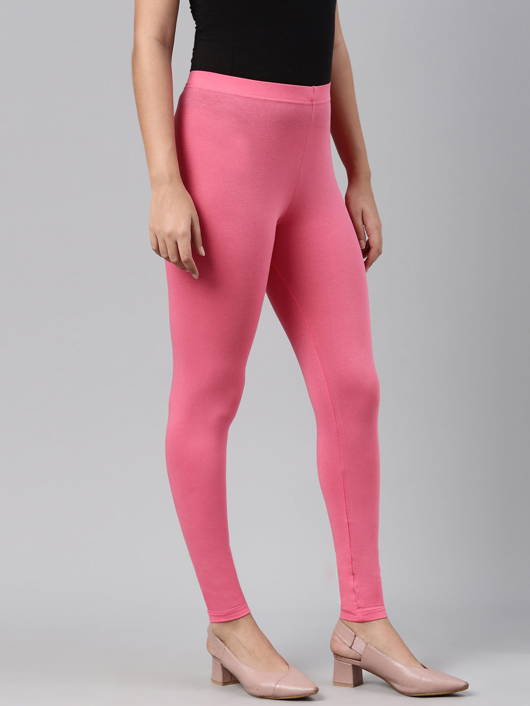 Buy RANGMANCH BY PANTALOONS Women Pink Solid Ankle Length Leggings -  Leggings for Women 19294620