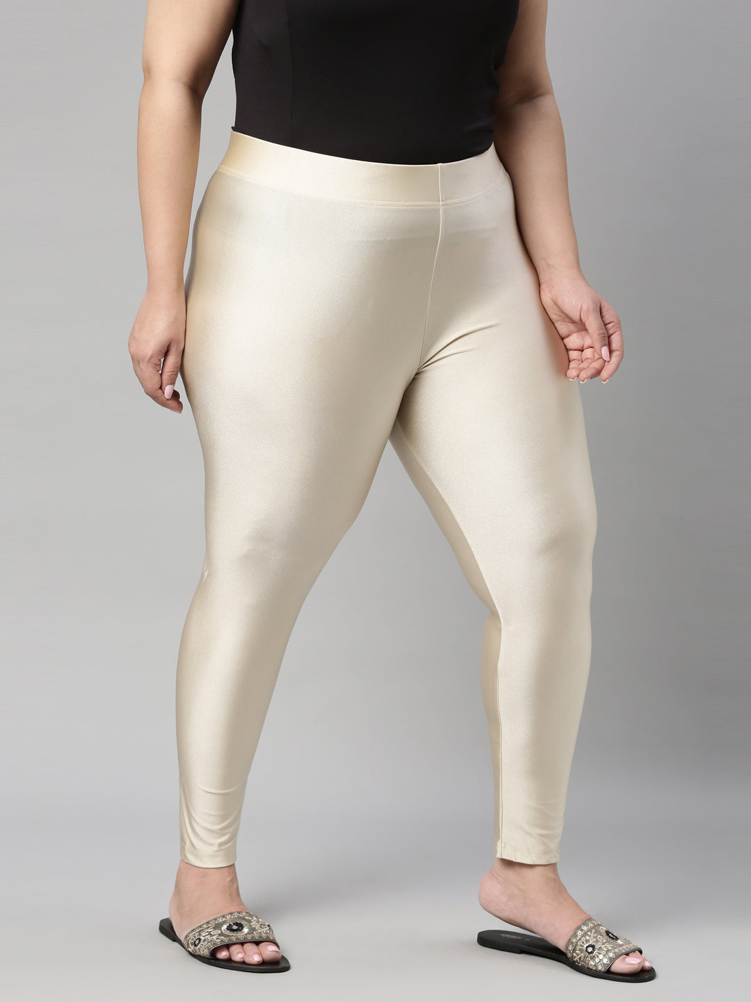 LEGGING SHIMMER STRETCHABLE GOLD 6 SIZE 3XL @AD