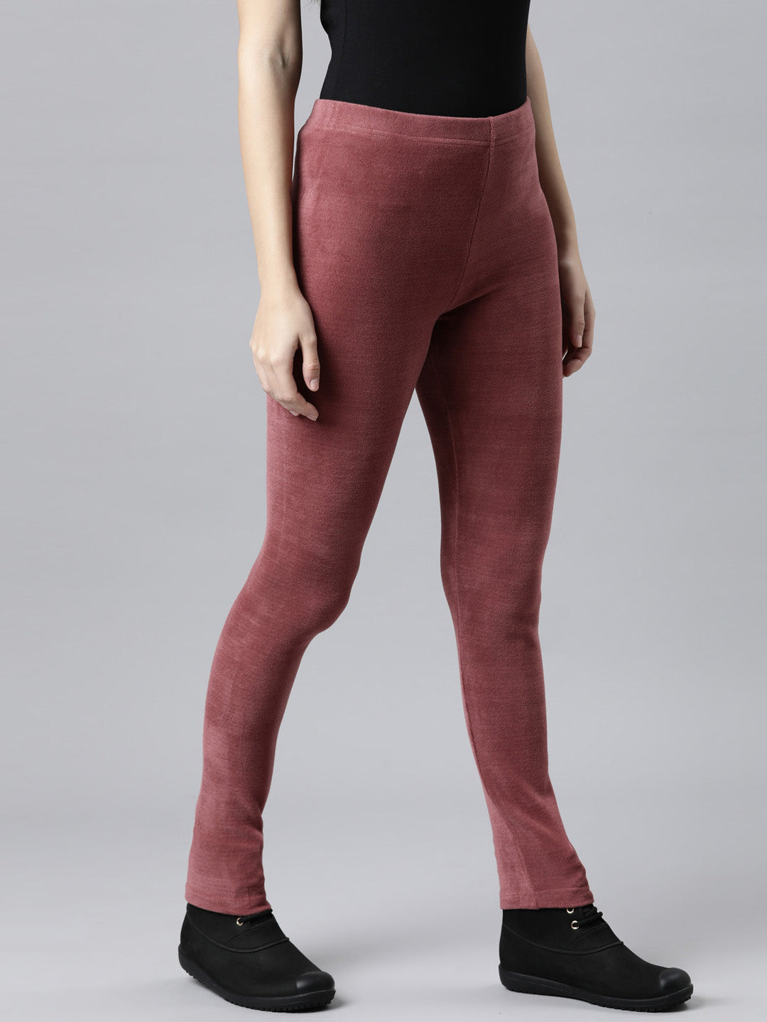 GO COLORS Women Solid Dark Pink Ankle Length Leggings : Amazon.in: Fashion