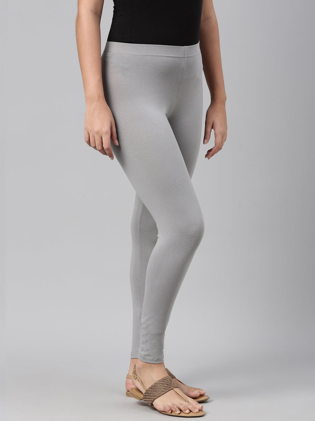 Light Grey Colour Ankle Length Leggings – Tarsi