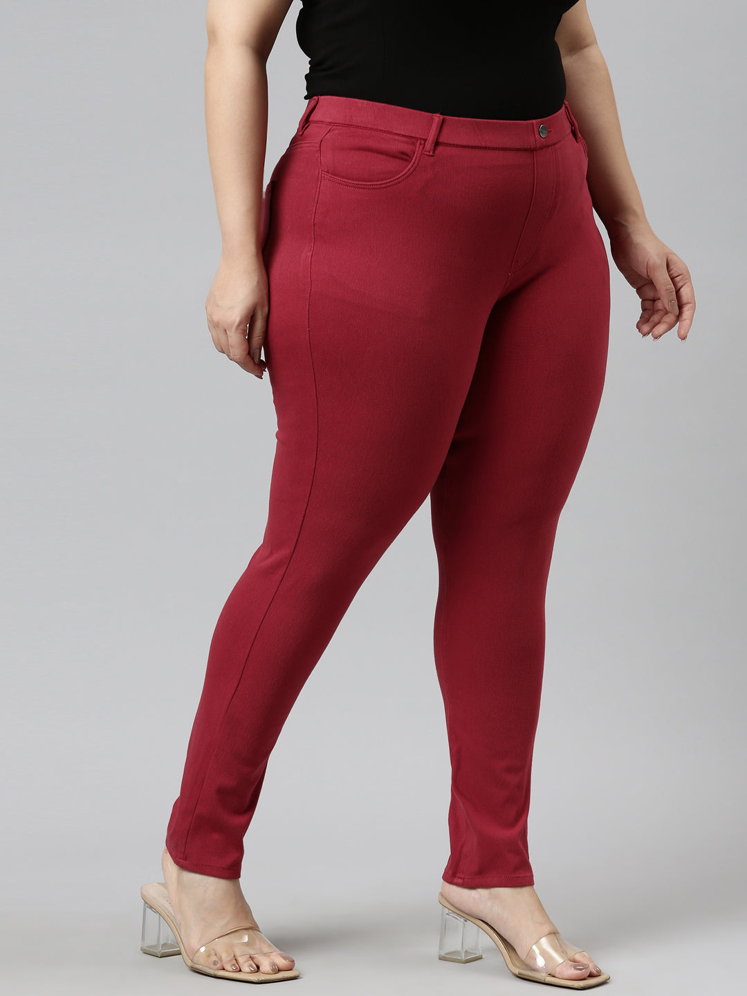 Buy Dark Red Jeans & Jeggings for Girls by Go Colors Online