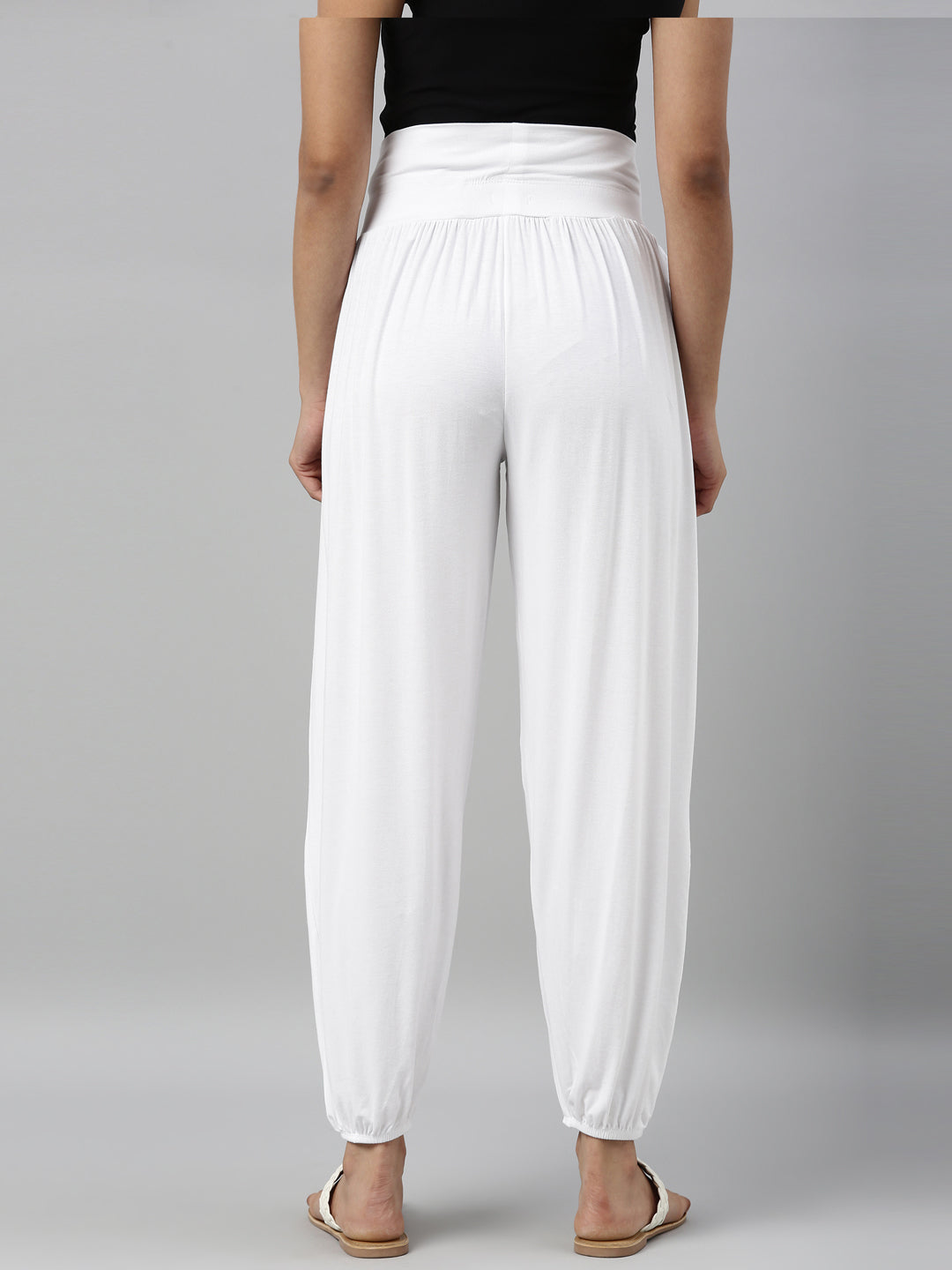 Women Solid White Harem Pants