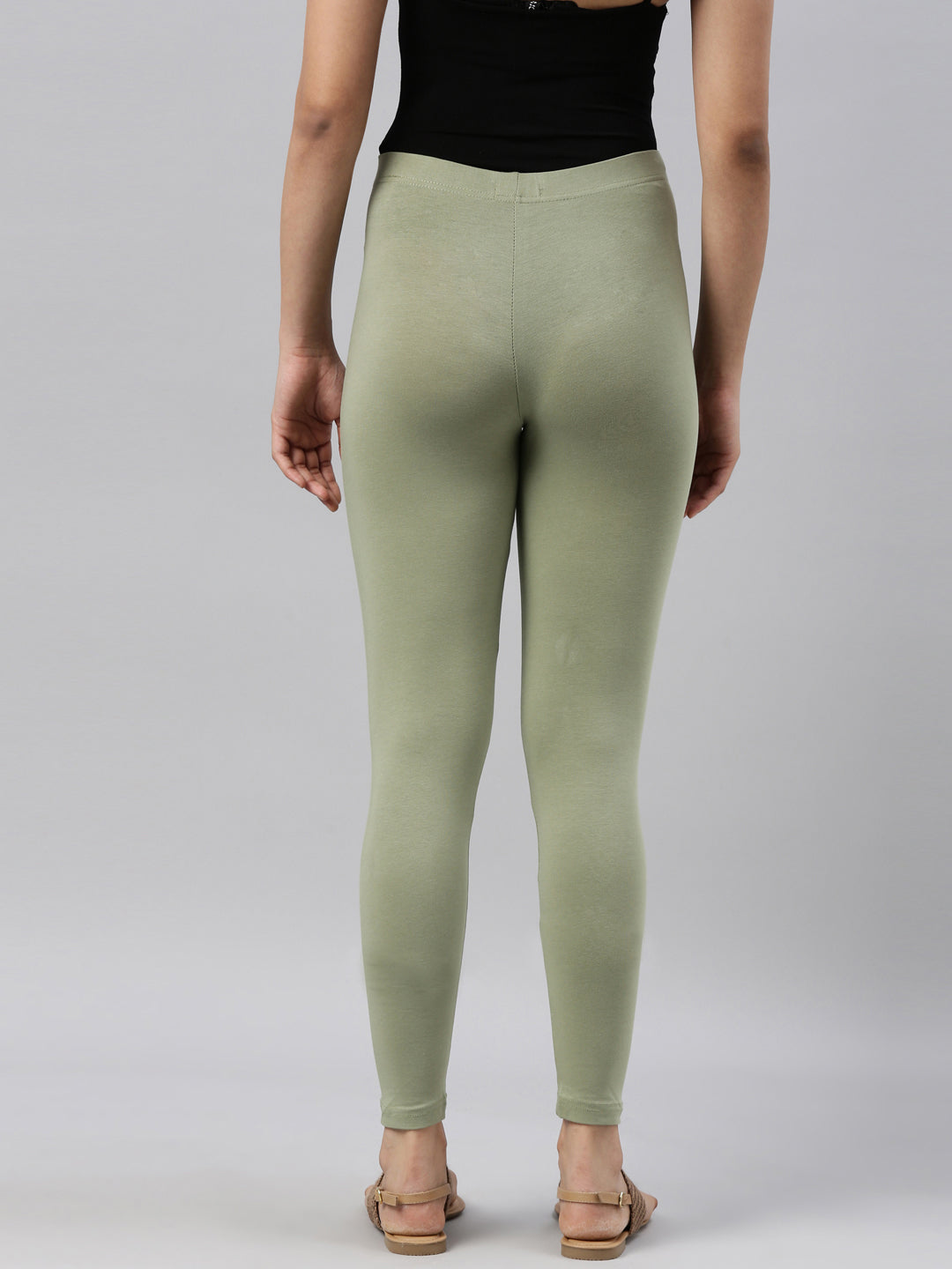 Buy Suti Women Cotton Ankle Length Leggings Lime Green online