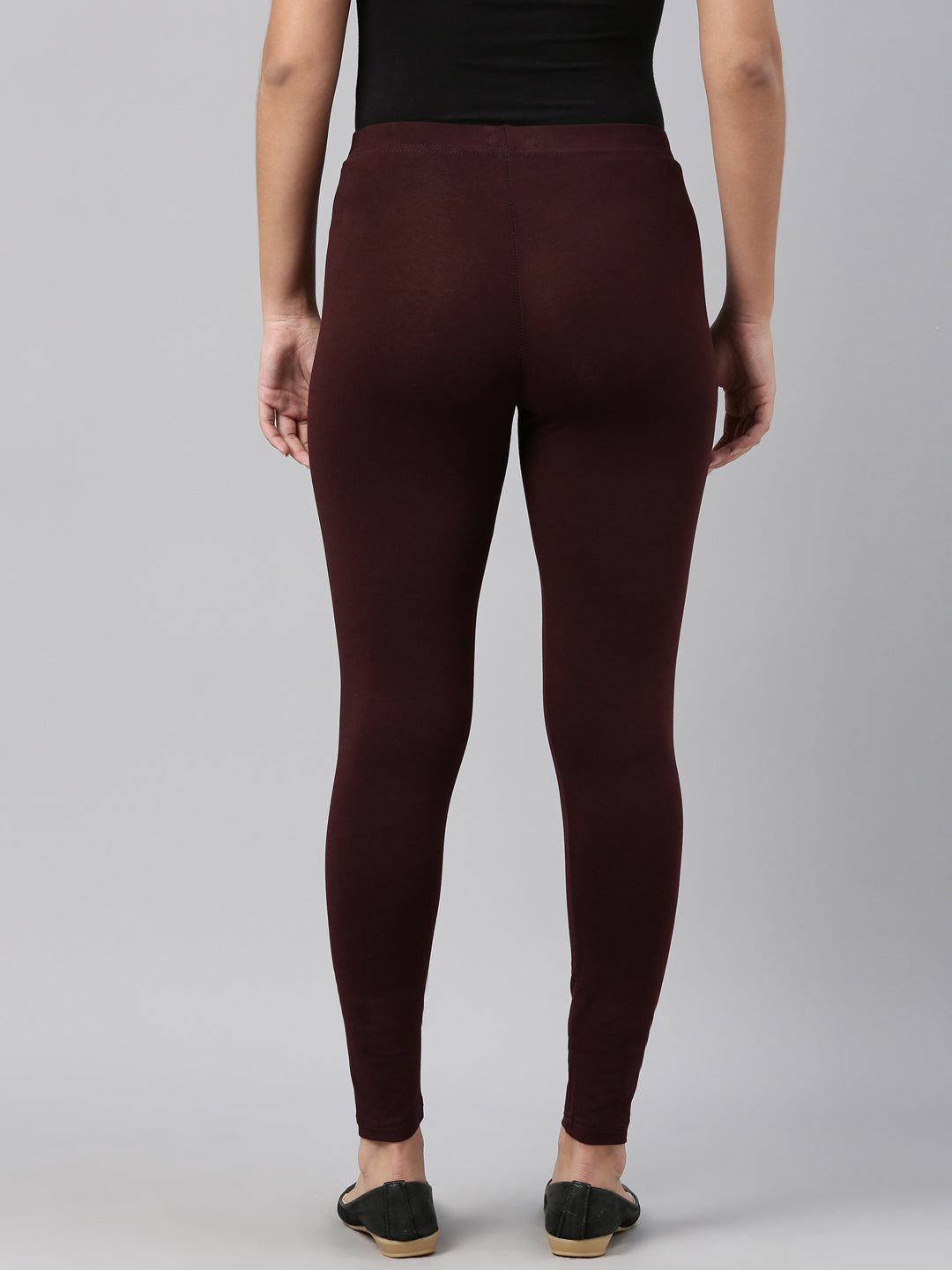 Solid Color 5 Inch Super Waisted Ankle Length Leggings with Gift Box  (Burgundy, Olive, Black) (Plus Size) - Its All Leggings
