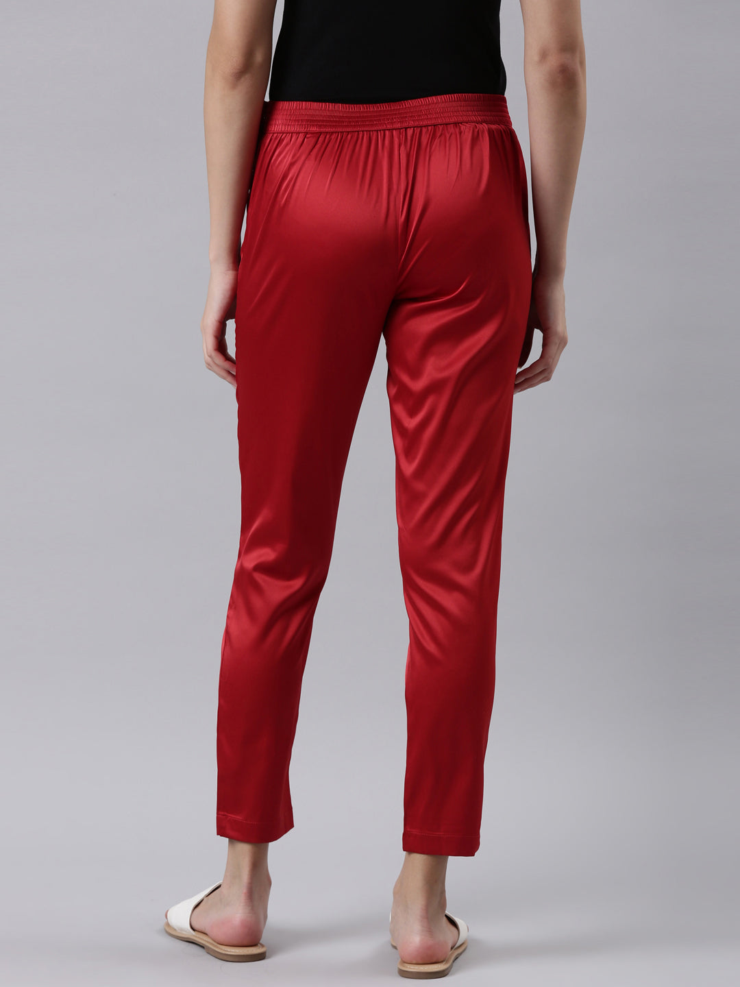 Cherry Polyester Shiny Pants S