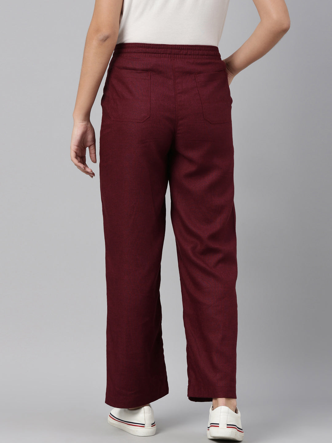 Maroon High-Waisted Tapered Cigarette Trousers for Women -674 at Rs  275/piece | High Waisted Pant in New Delhi | ID: 2851269029748