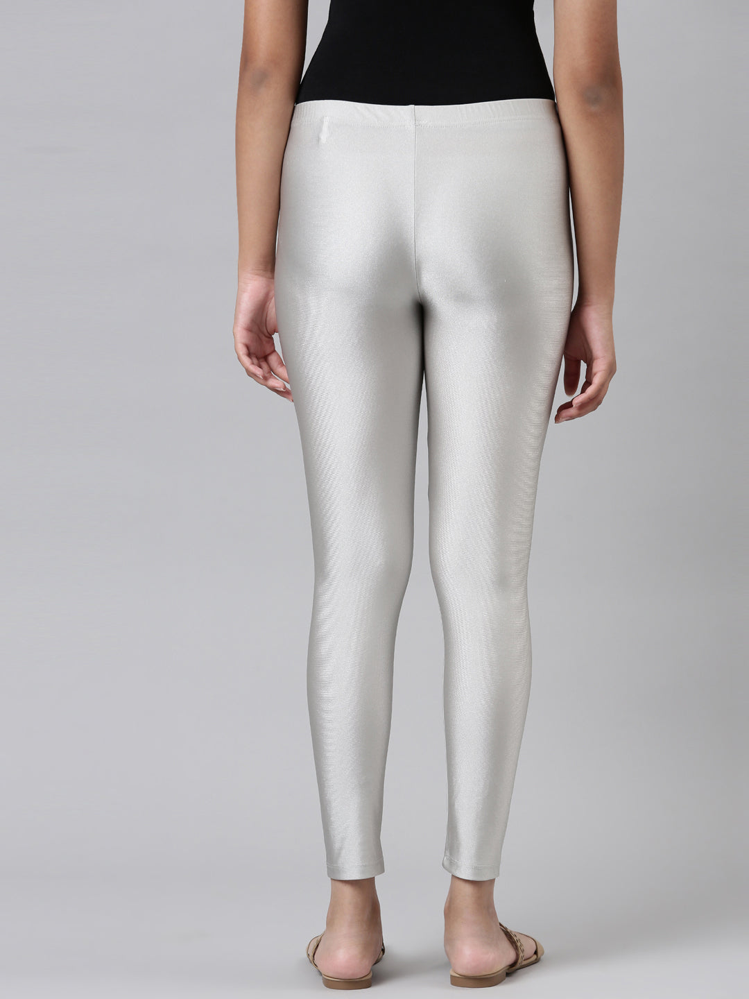 Buy Go Colors Silver Shimmer Leggings (XL) Online