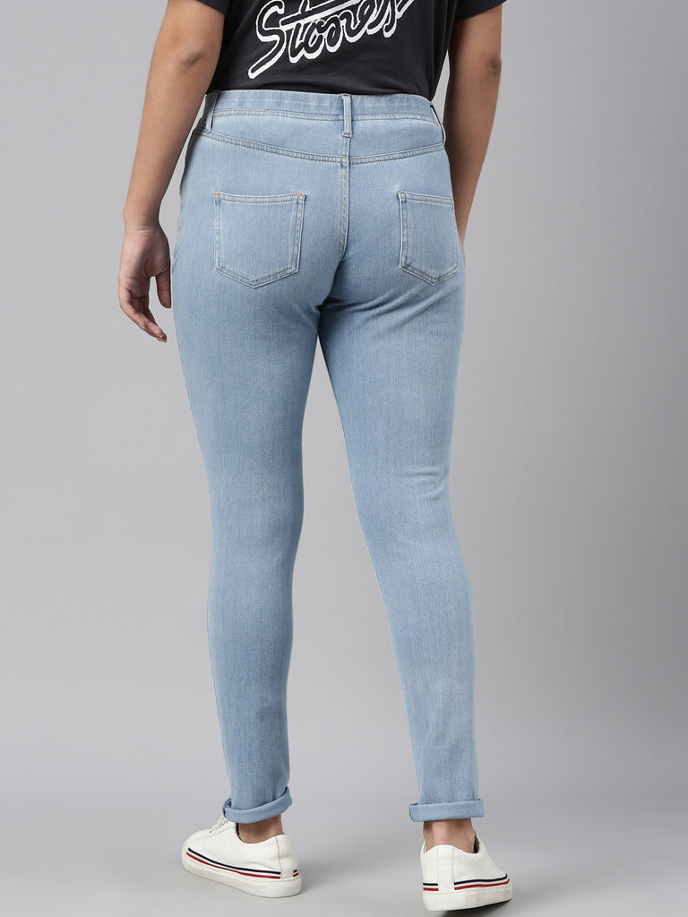 Indigo Blue Jeggings - Light Weight Jeans - Light Blue : Made To