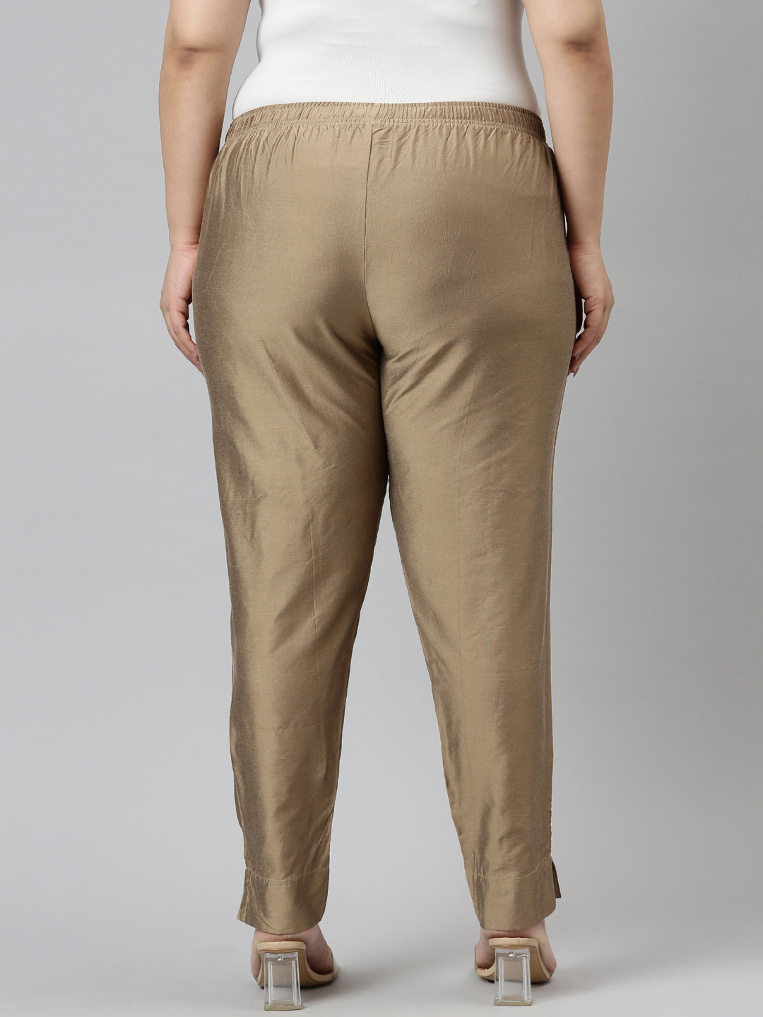 Buy Gold Cotton Solid Cigarette Pants Online in India  Juniper Fashion