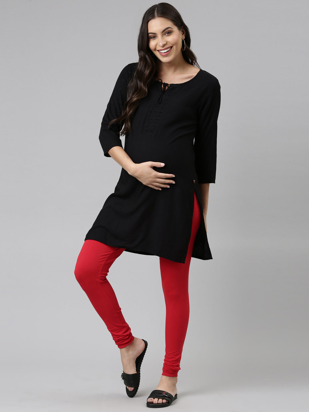 Black embroidered cotton long-kurtis - Divena - 3550487 | Dress to impress,  Long kurtis, Fashion