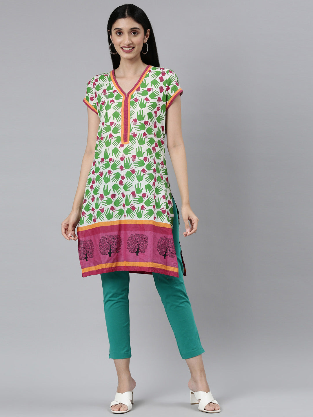 Modal tone to tone short top kurti with chikankari work (#1248) - Vogue N  Trends - Buy the lucknowi chikankari online at lowest prices!!!