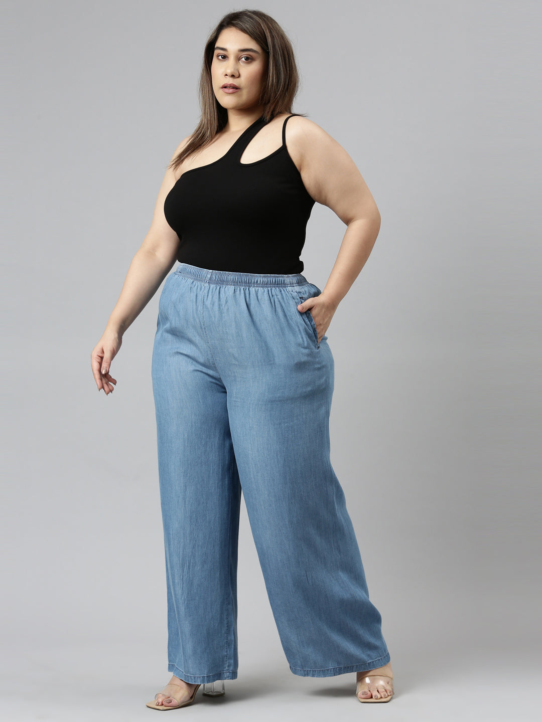 Wide Leg Jogger in Blue  Glassons